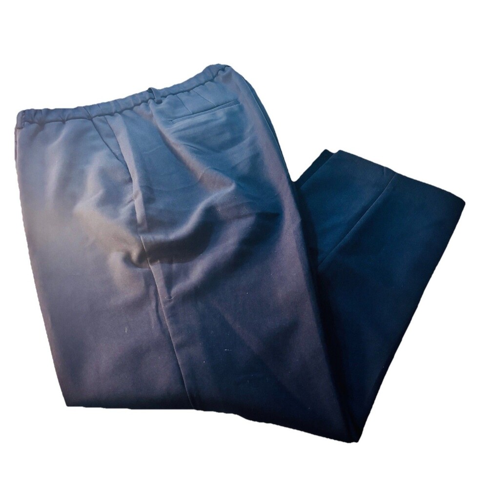 Talbots Womens Cambridge Pant 18W Navy Blue Pull On Pockets Classic Career